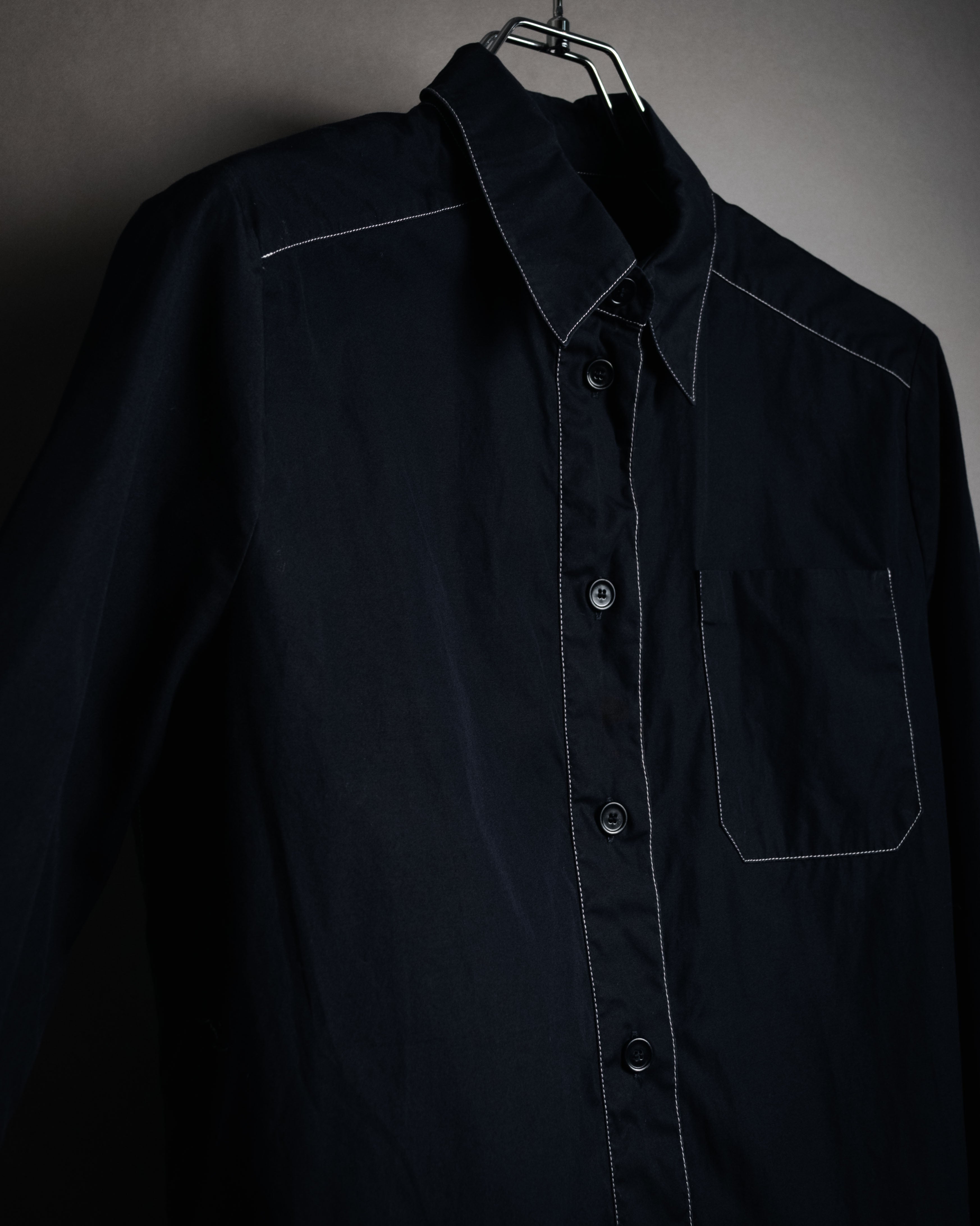 “BOTTEGA VENETA” 2010’s contrast stitch uniform cotton shirt