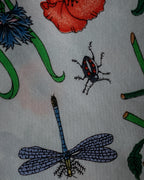 "GUCCI" 80's Flora motif vintage silk scarf