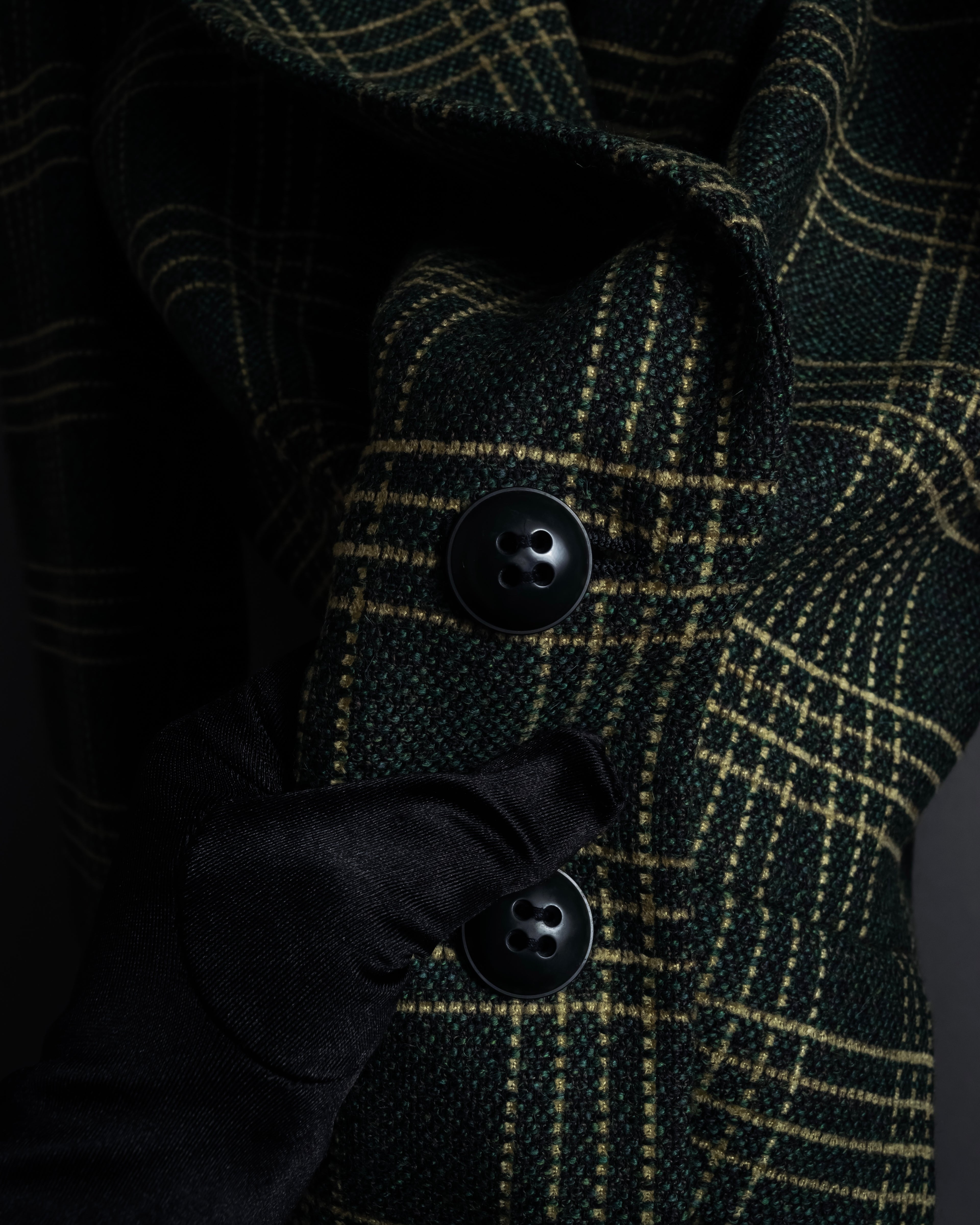 "Christian Dior" Windowpane check tailored jacket
