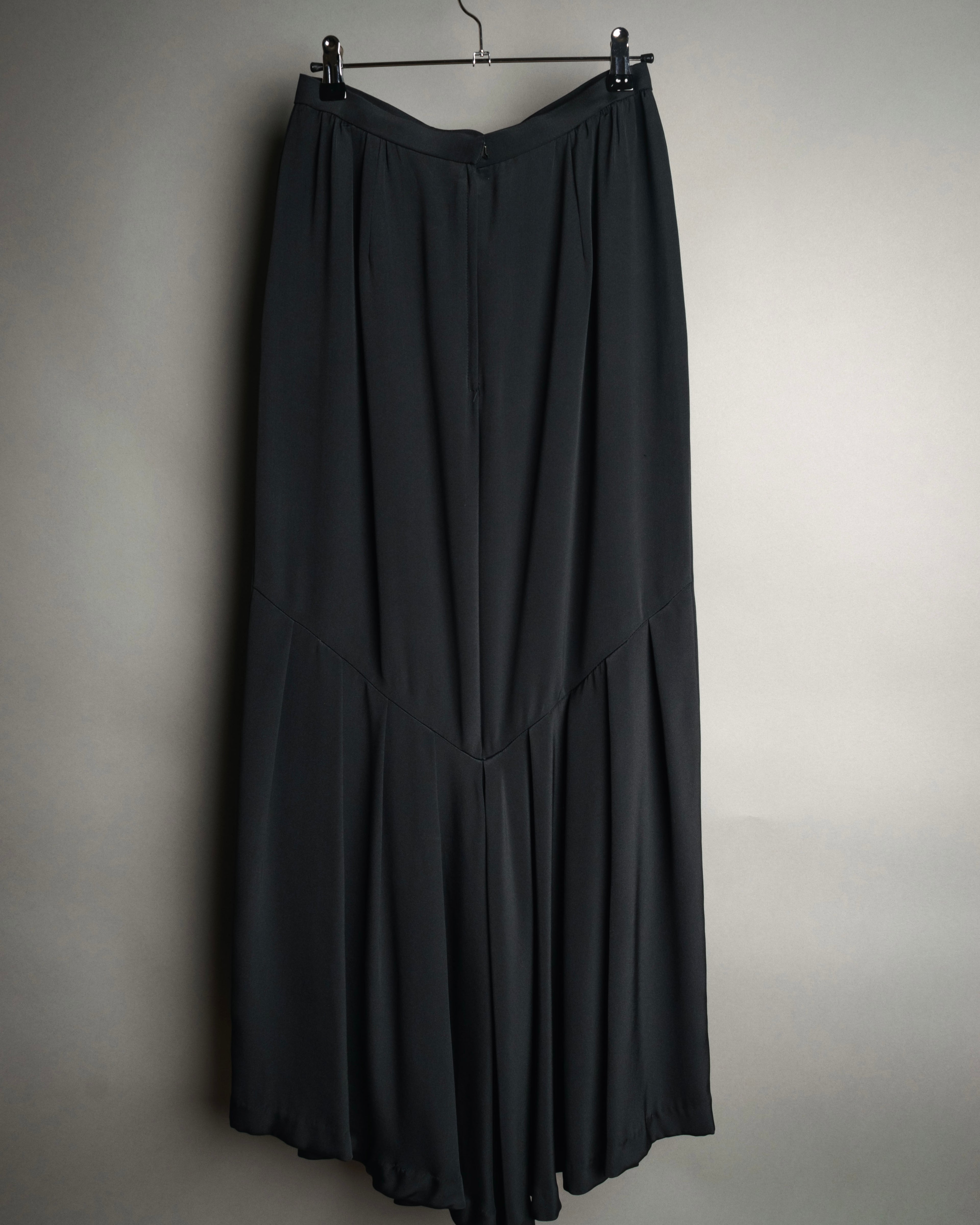 “Christian Dior” 80’s-90’s Silk draped long skirt