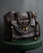 “FENDI” 2010’s Architectural grained leather 3Jours bag