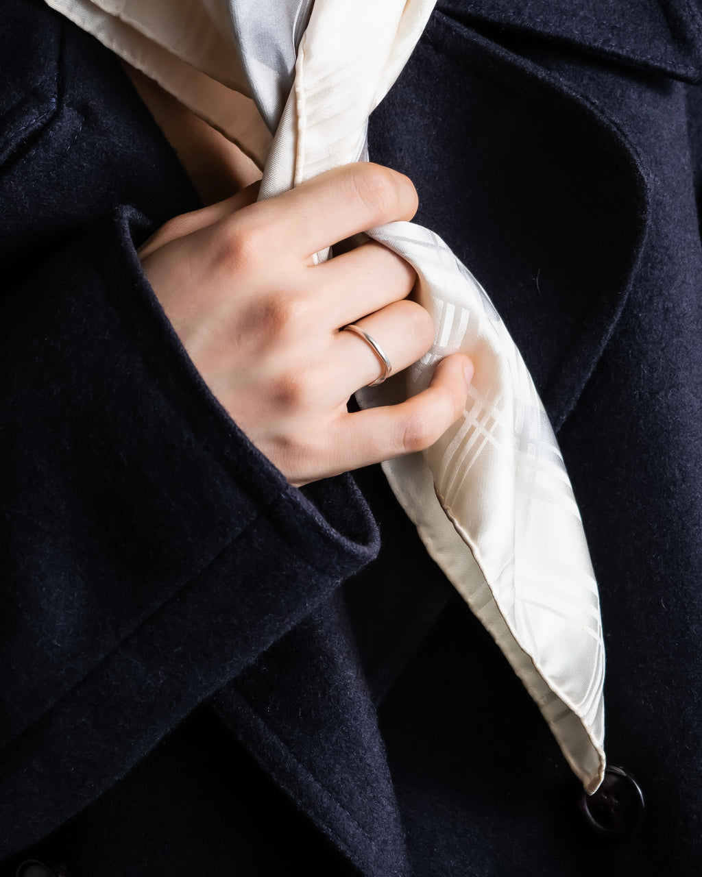 "Christian Dior" Blurred D &amp; check pattern square scarf