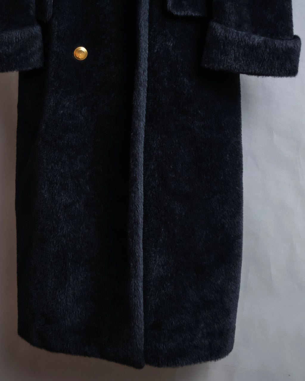 "GUCCI" 80's Gold button design brushed wool long chester coat