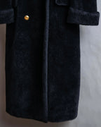 "GUCCI" 80's Gold button design brushed wool long chester coat