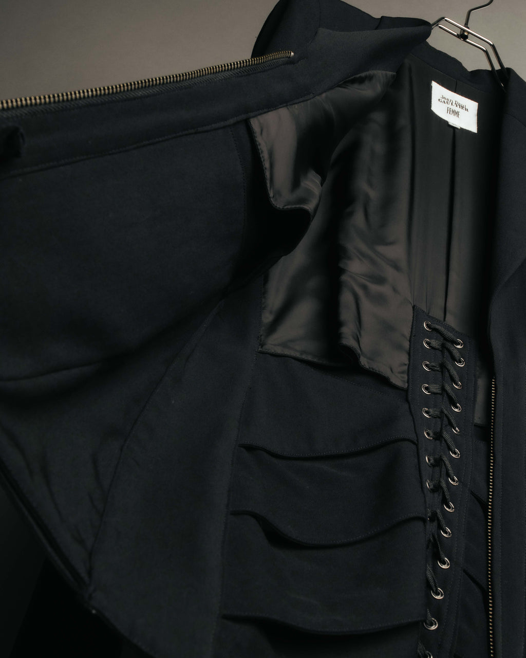 -SPECIAL- “Jean Paul GAULTIER FEMME” 2005-2011 Corset lace-up tailored zip jacket