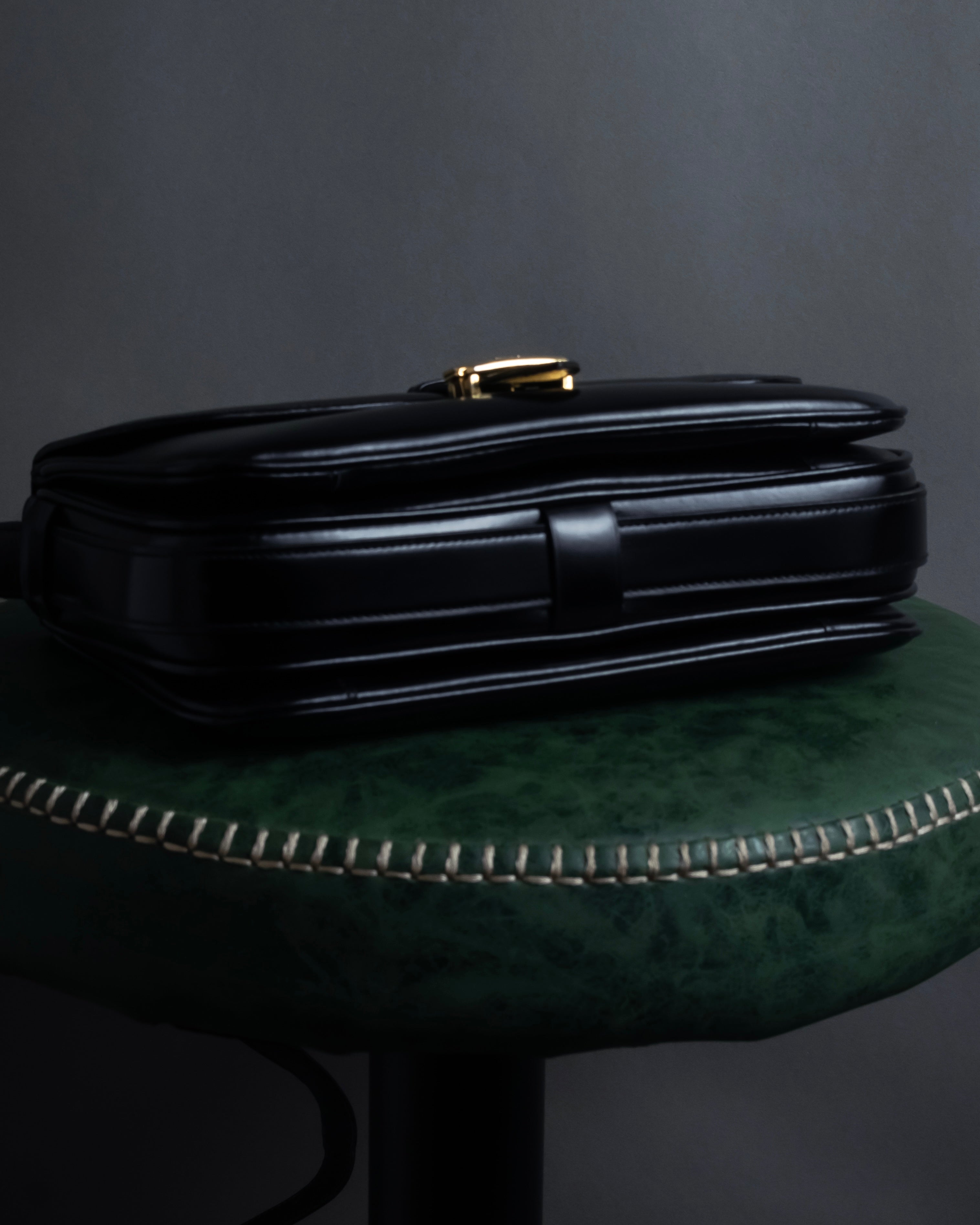 "CELINE" Classic flap design leather shoulder bag