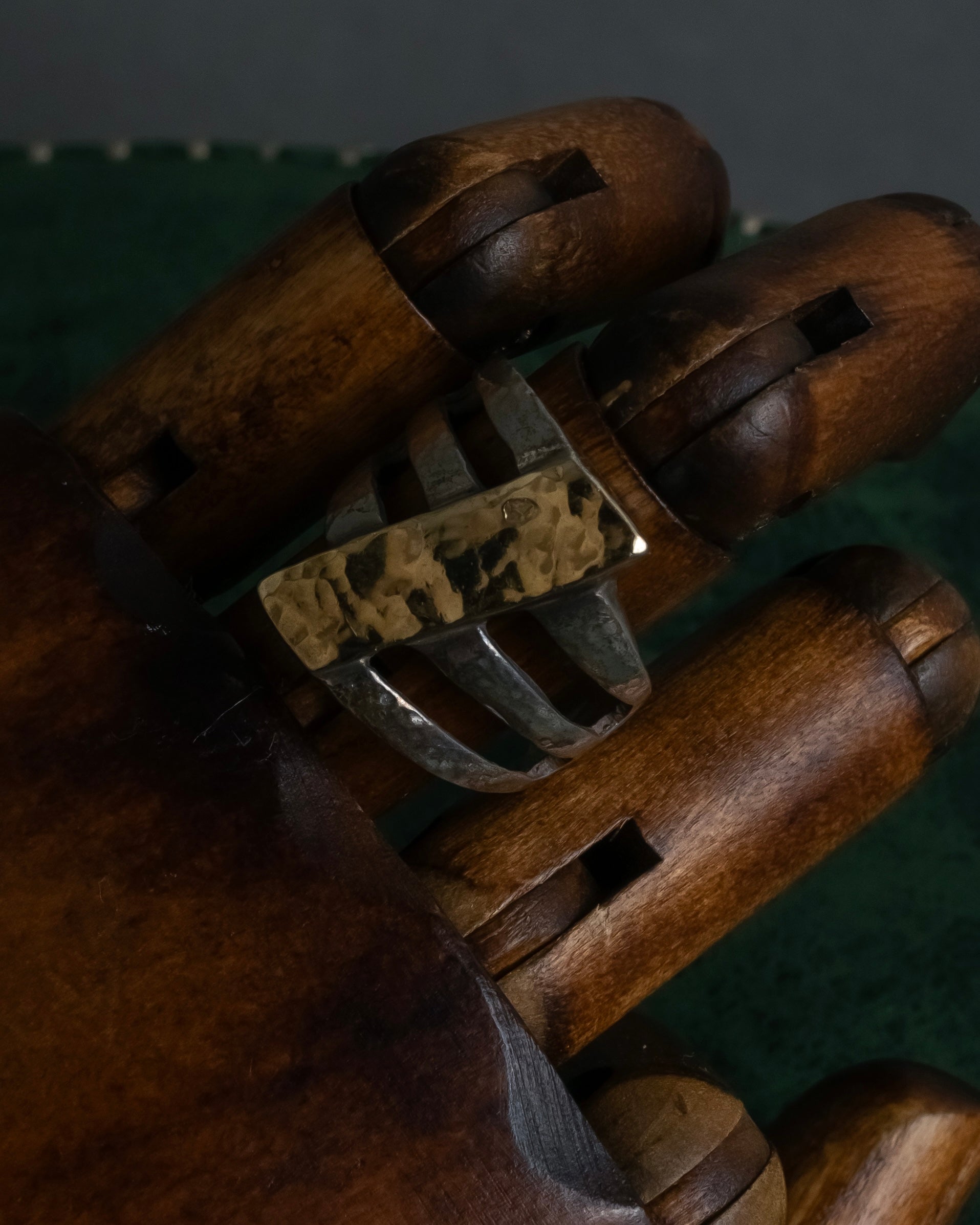 "Vintage gold combination silver ring"