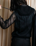 "sacai" Wig design sheer hooded pullover