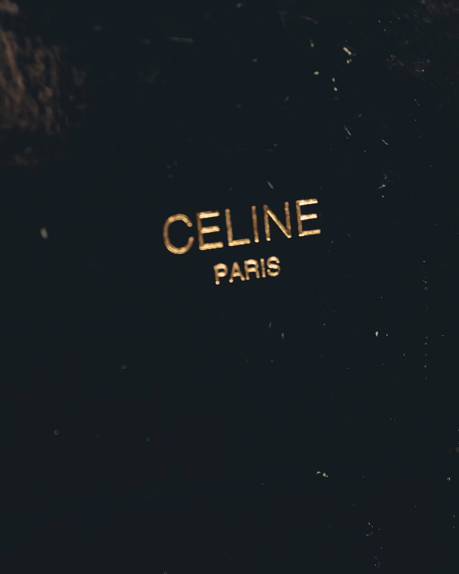 "CELINE" 18's-Glossy black chain leather belt