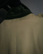 “Yves Saint Laurent” 80’s-90’s Corduroy collar belted trench coat