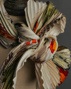 -SPECIAL- "Hermès" 90's-00's Accordion pleated scarf
