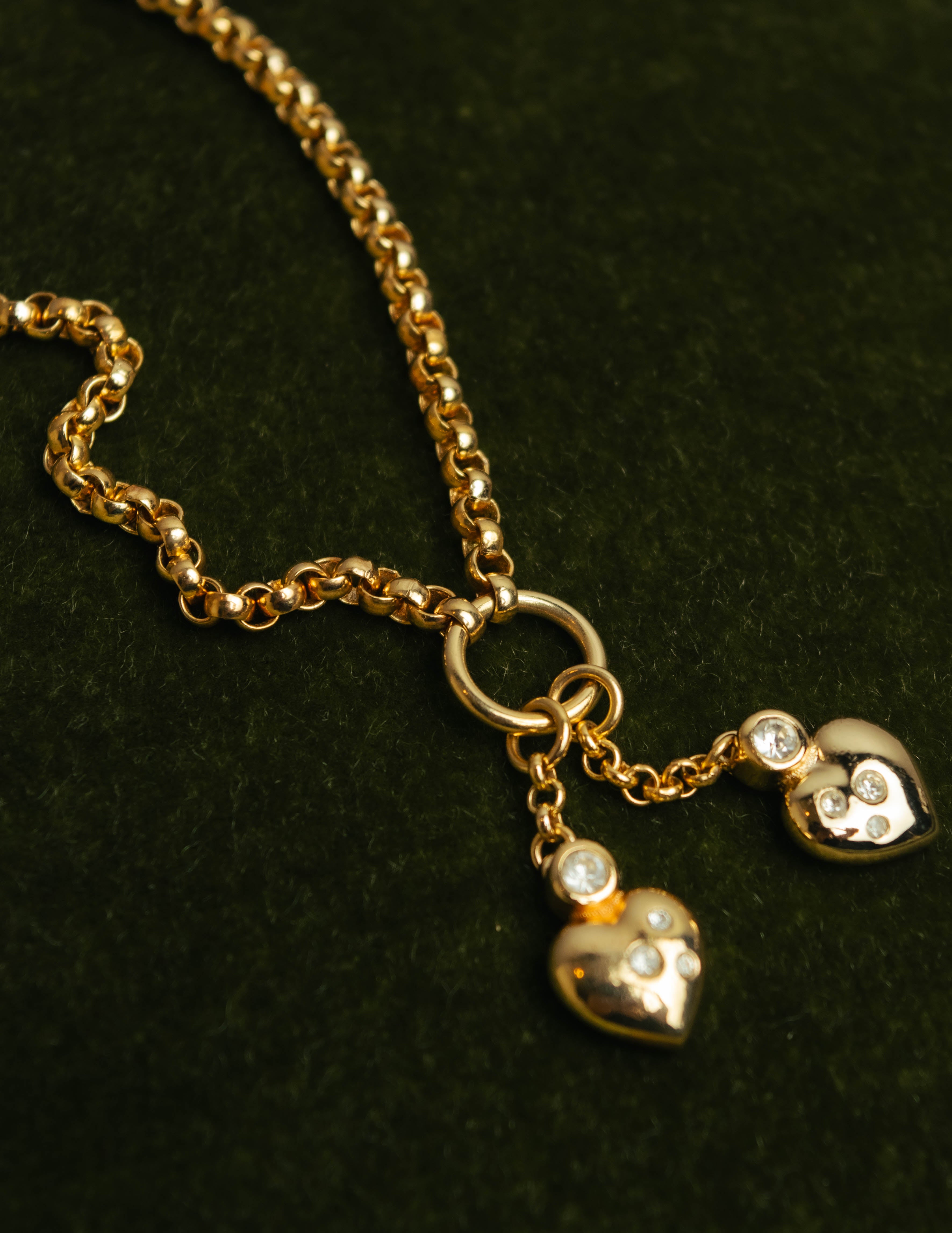 "Christian Dior" 80's-90's Romantic heart charm necklace