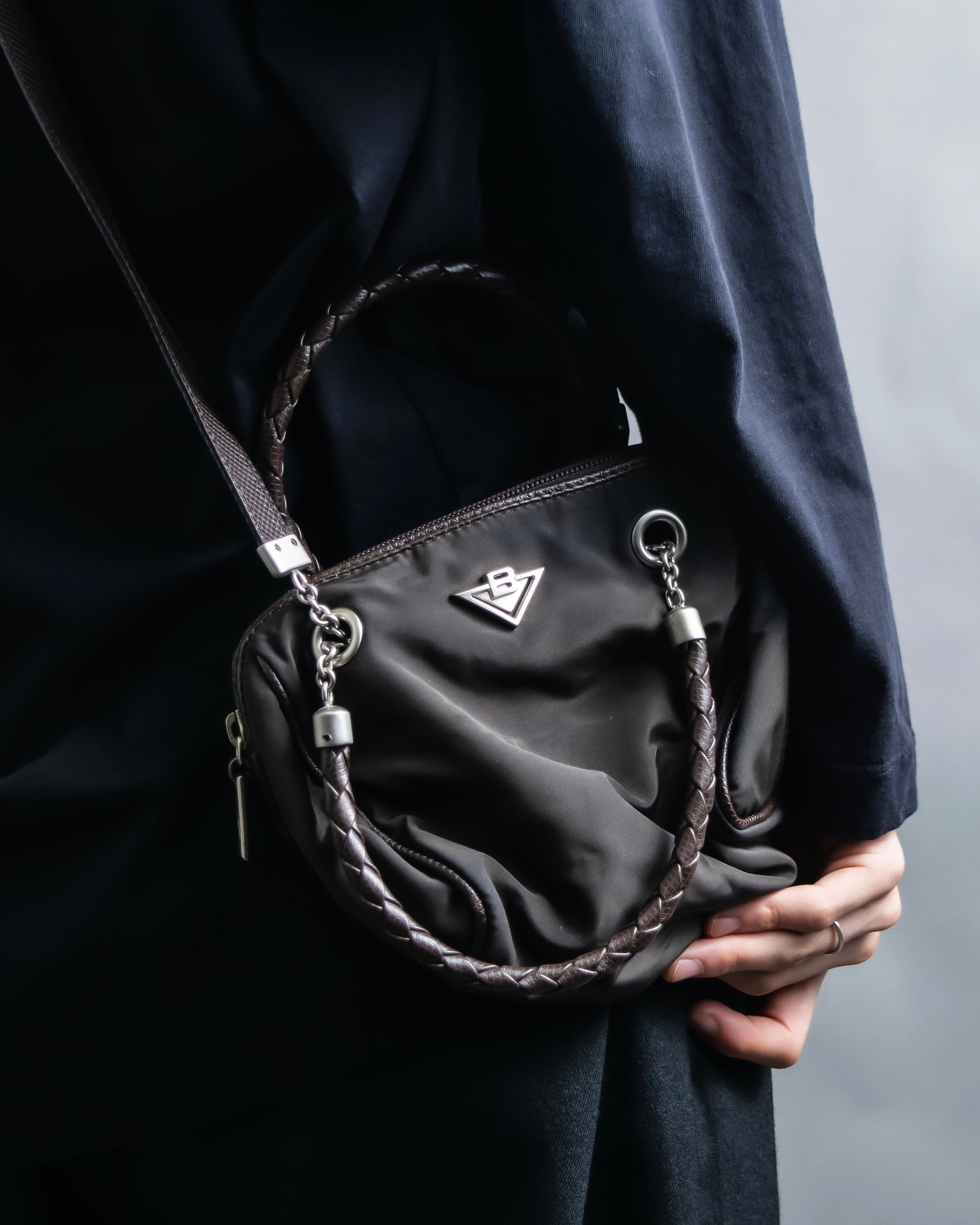 "BOTTEGA VENETA" 2way logo plate nylon bag