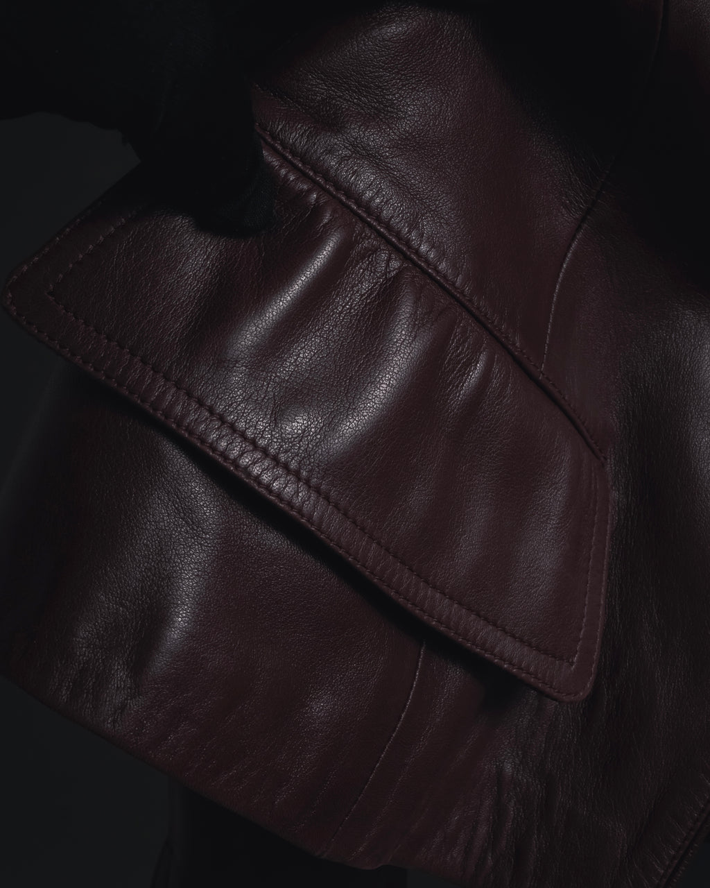 "LOEWE" 80’s-90’s nappa leather shawl-collar jacket