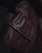 "LOEWE" 80’s-90’s nappa leather shawl-collar jacket