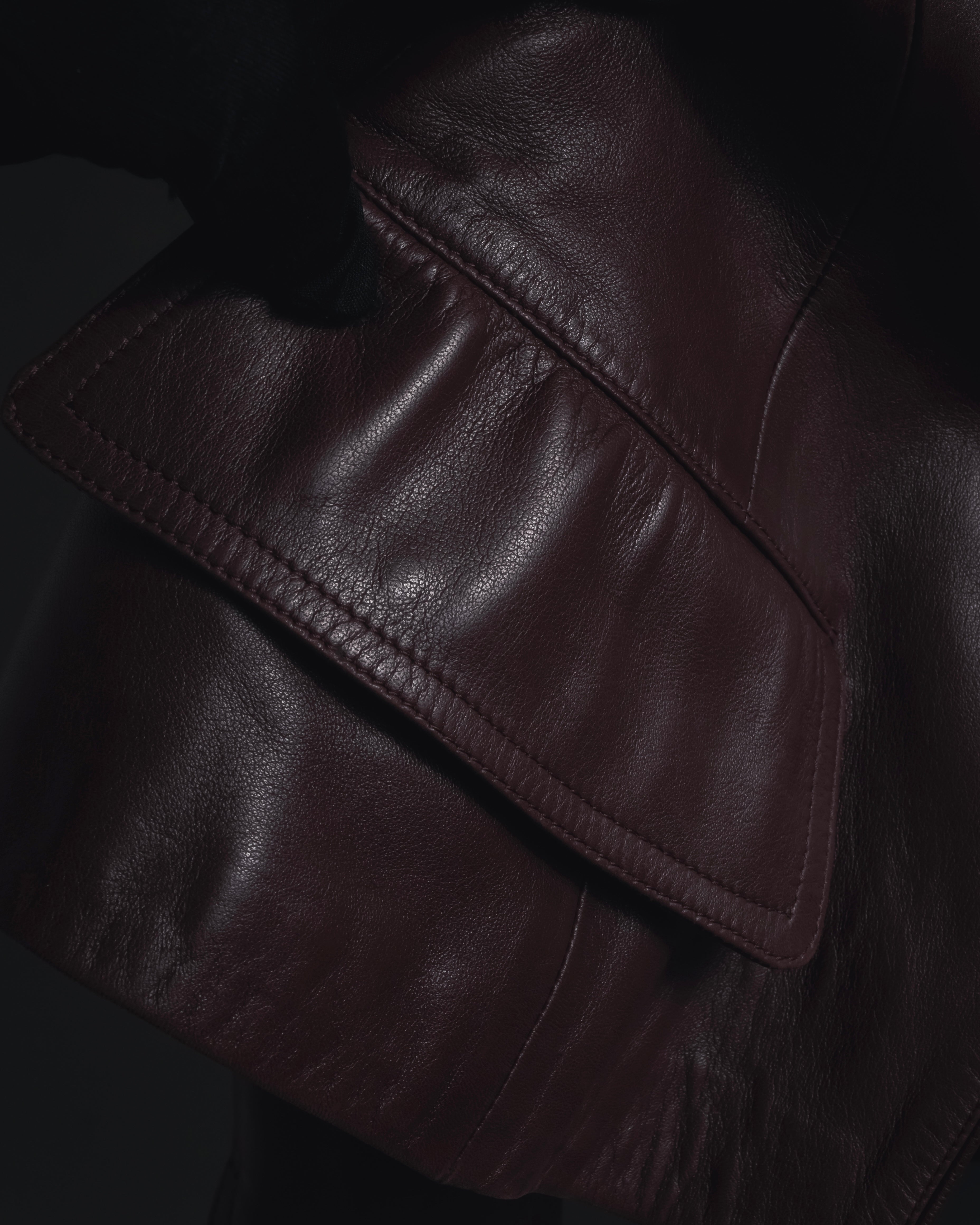 "LOEWE" 80’s-90’s nappa leather shawl-collar jacket