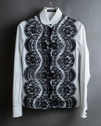 "Dolce &amp; Gabbana" Flower engraved lace design shape fit shirt
