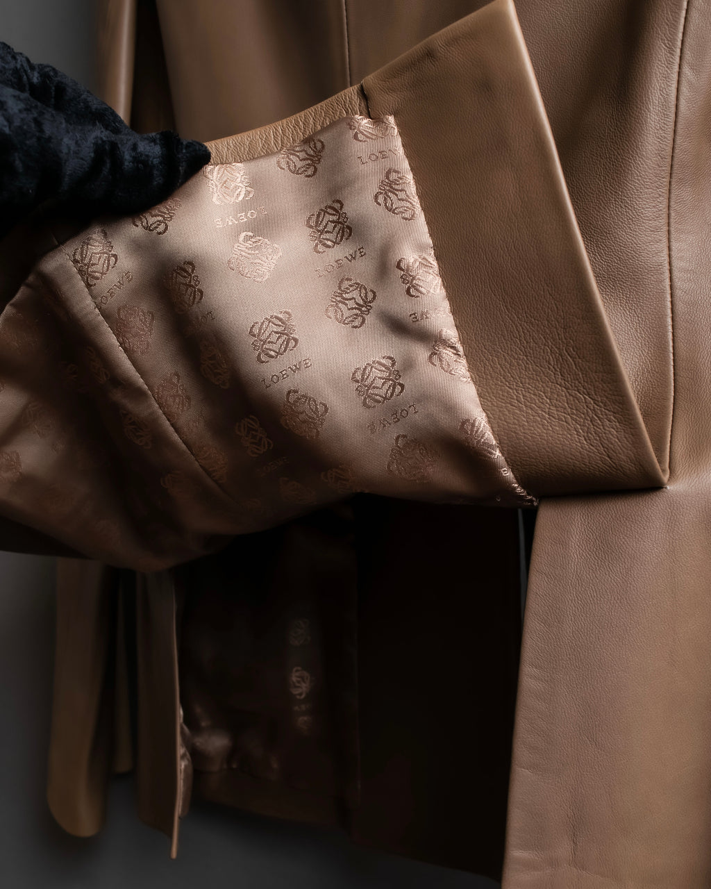 "LOEWE" Camel brown leather tailored jacket