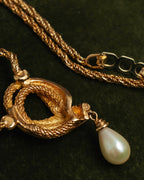 –SPECIAL– “Christian Dior” 80’s-90’s rope knot pearl drop necklace
