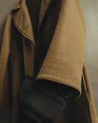 “GUCCI” 00’s-10’s Cashmere-blend leather-trimmed belted long coat