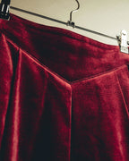 -SPECIAL- "Christian Dior" 80's-early 90's Burgundy velvet pleated skirt