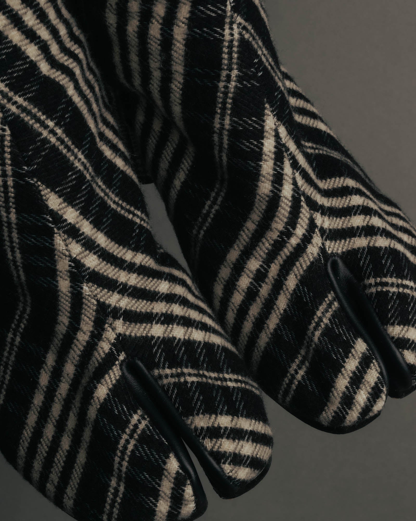 -SPECIAL- "Maison Margiela"2015's Tabi striped fabric ankle boots