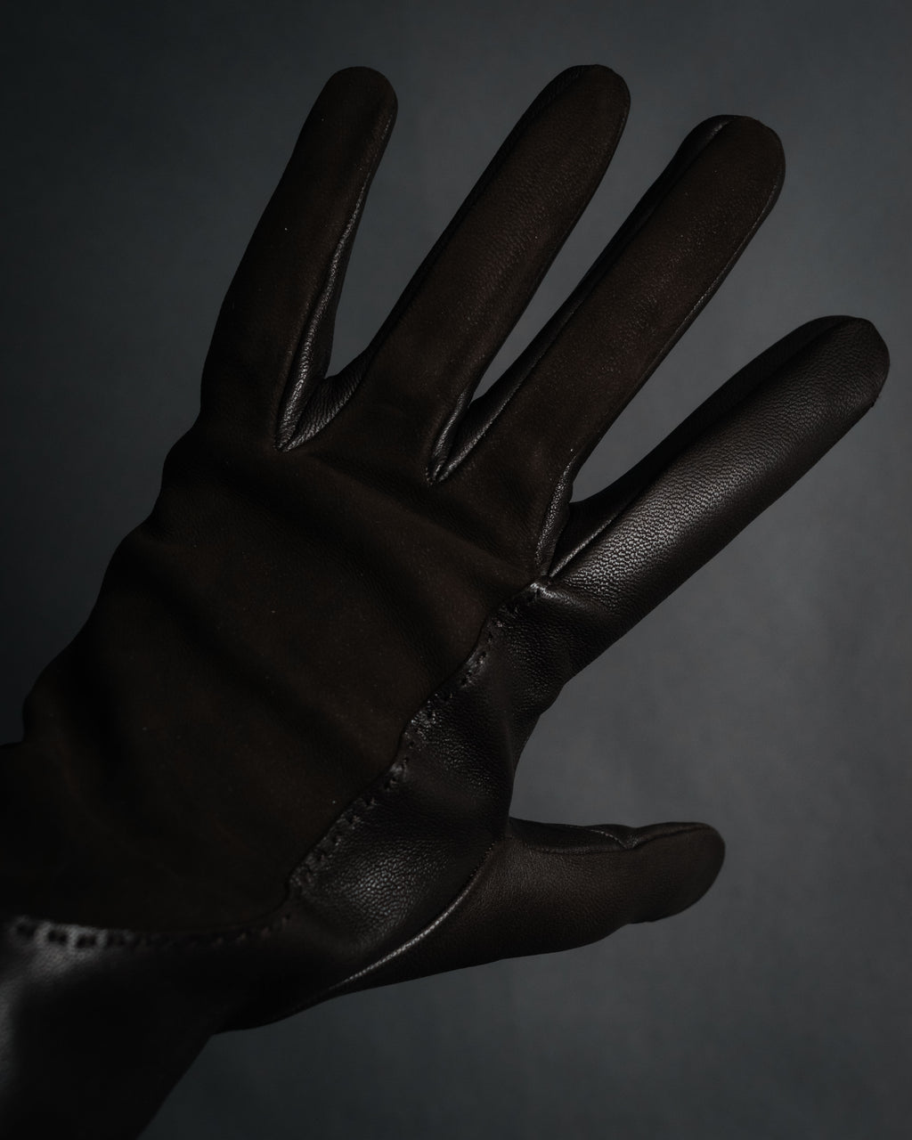 “HERMÈS” 2010’s bi material lambskin silk lined gloves
