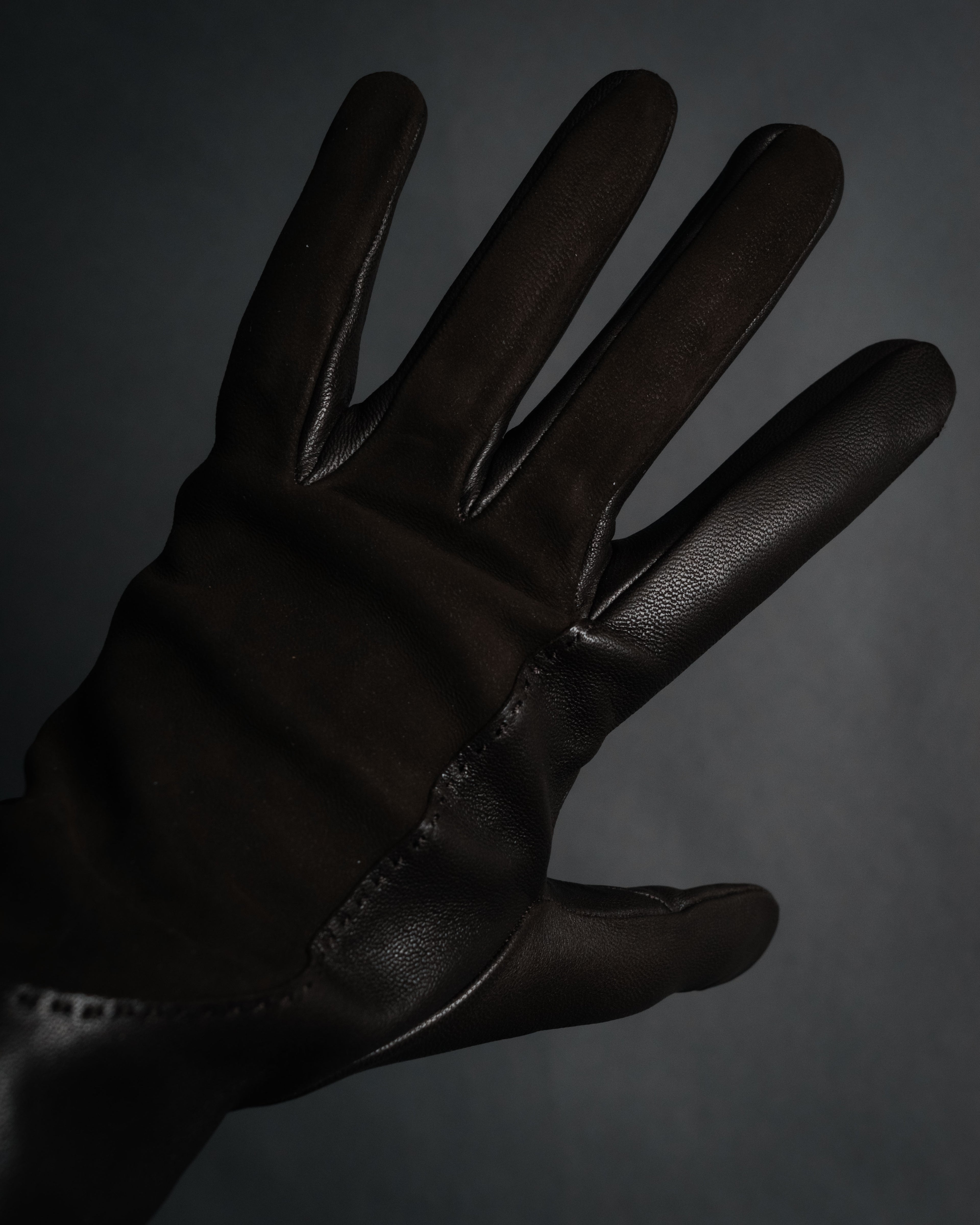 “HERMÈS” 2010’s bi material lambskin silk lined gloves