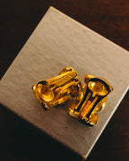 "Christian Dior" 80's-90's Gold chain clip-on earrings