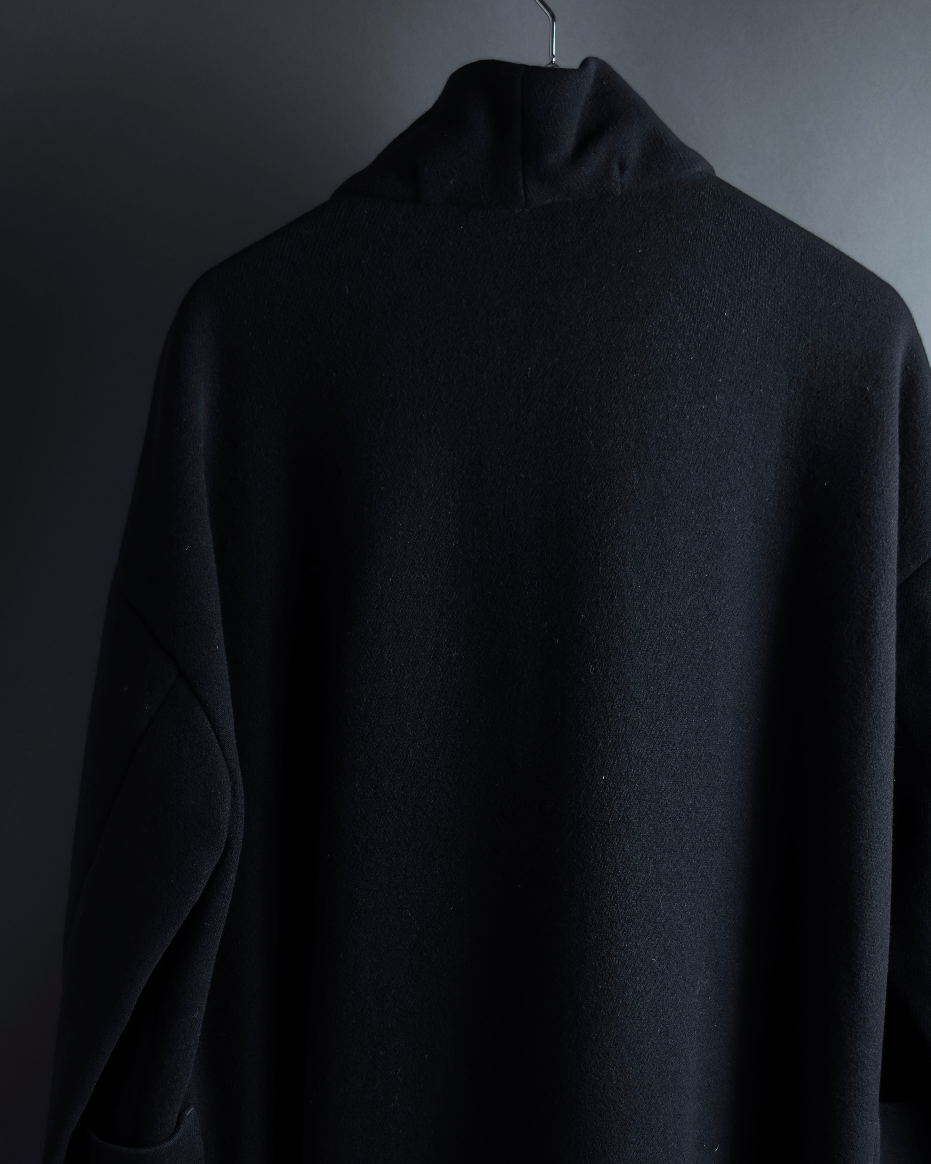 "ISSEY MIYAKE PLANTATION" Minimalist design A-line stand collar coat