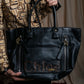 "Chloe" Eclipse series logo engraved leather tote bag