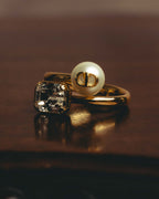 -SPECIAL- “Dior” 2024-2025 Petit CD asymmetrical crystal and faux pearl ring