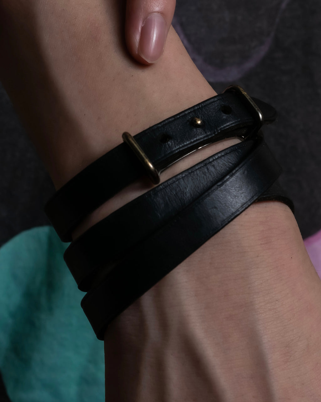 "HERMES" Layered design leather belt