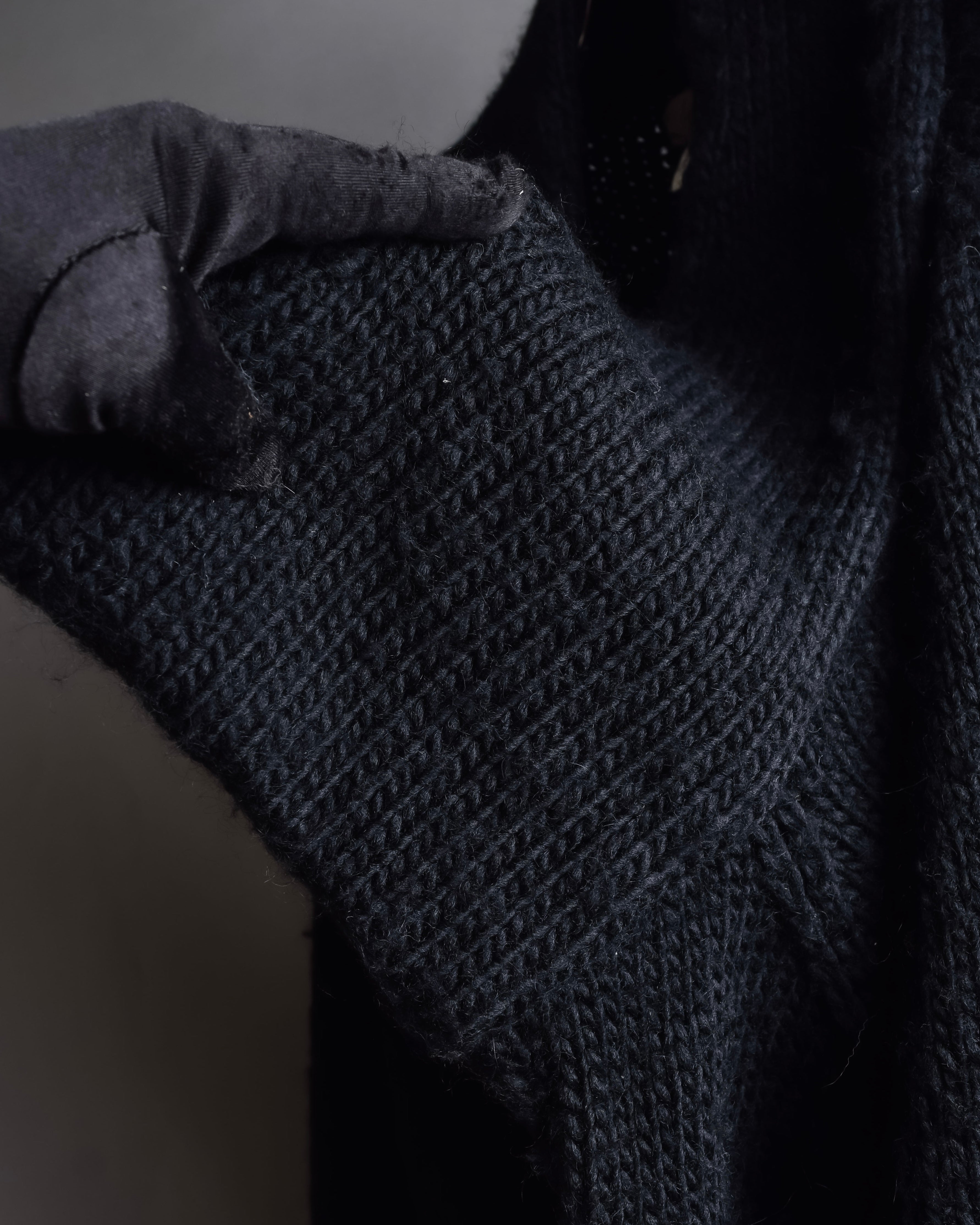 "YOHJI YAMAMOTO" 19AW Oversized cape knit cardigan