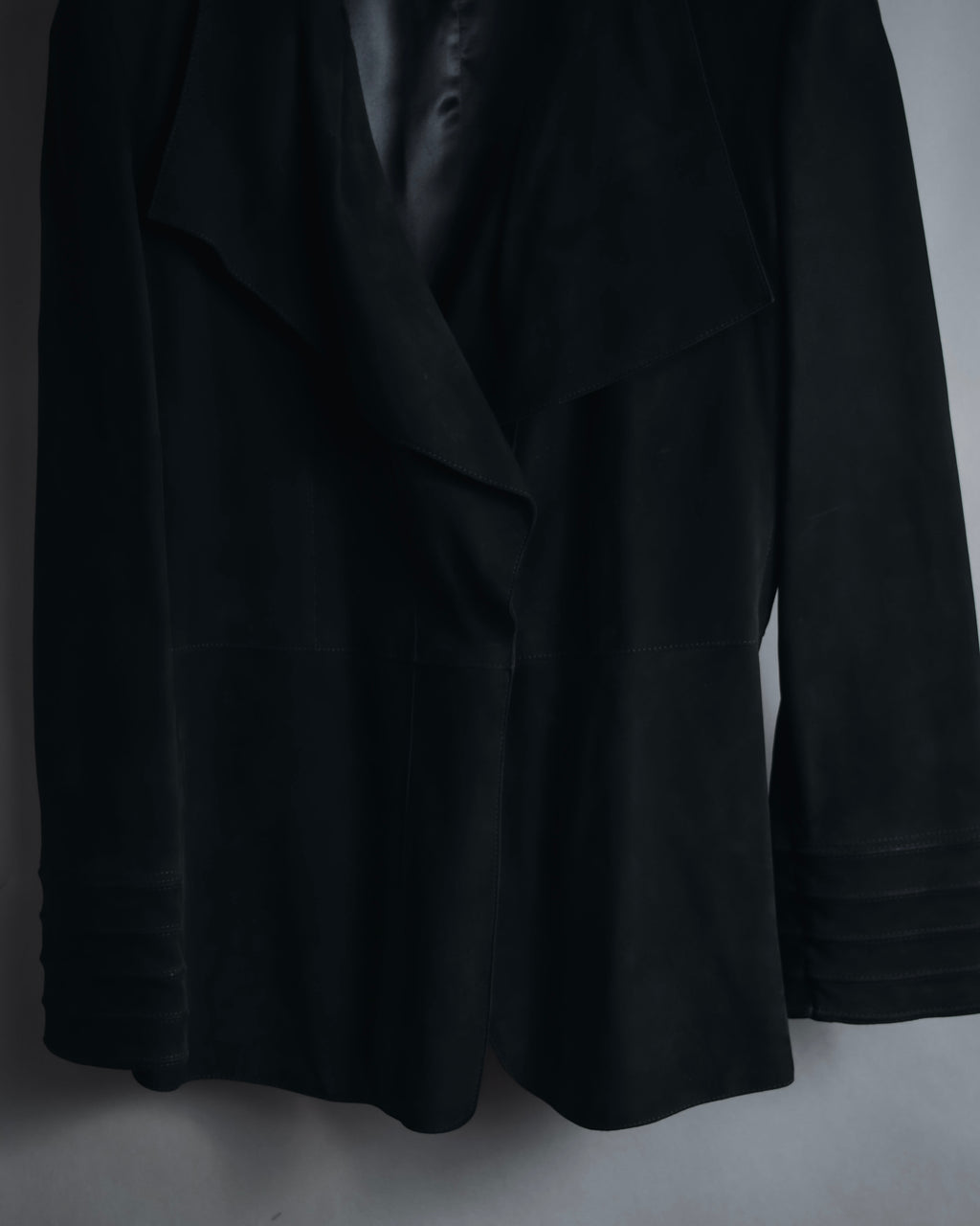 "GIORGIO ARMANI" Large collar draped lamb leather jacket
