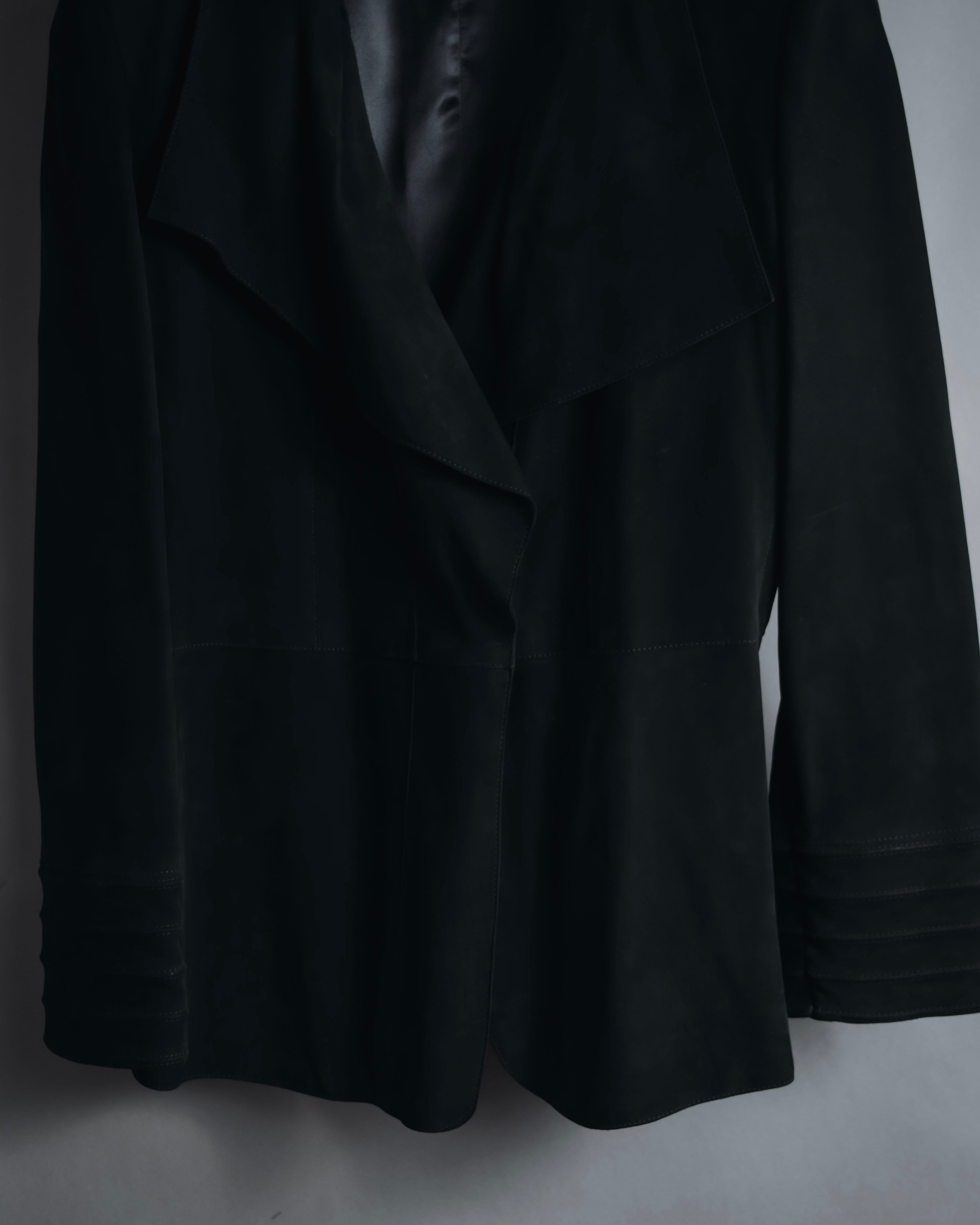 "GIORGIO ARMANI" Large collar draped lamb leather jacket