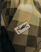 “Yves Saint Laurent” 80’s-90’s Sheer check silk scarf