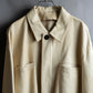 "LOEWE" 100% real leather off white color double zipper mid length coat