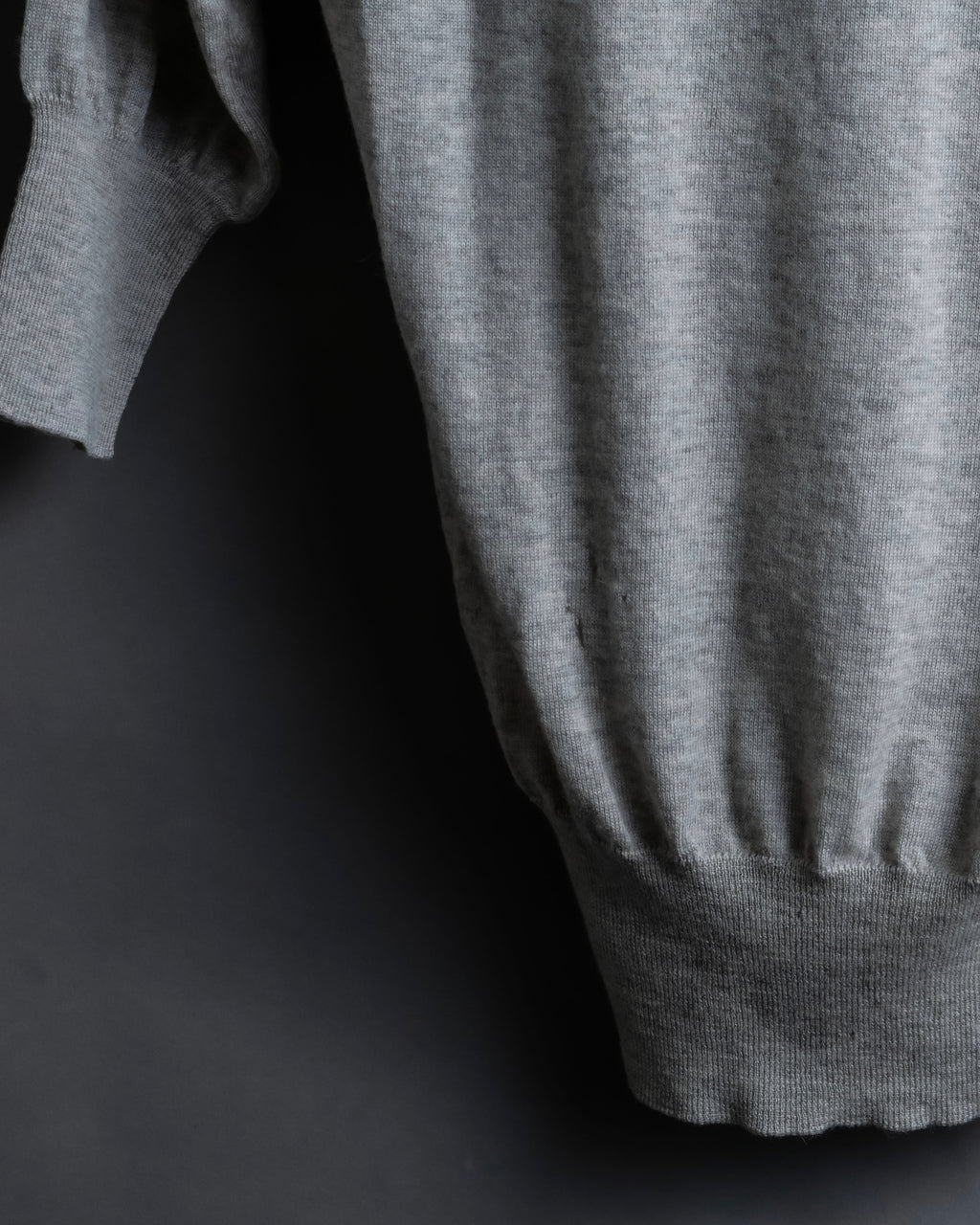 "JIL SANDER" Solid texture V neck mixed knit