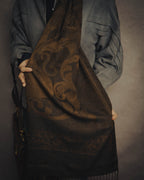 -SPECIAL- “LOEWE” 90’s-00’s Botanical anagram jacquard fringe stole