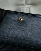 "Louis Vuitton" Horizontal Stripe Compact Leather Wallet