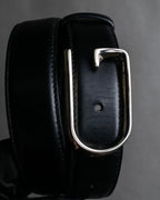 "GUCCI" Organic curved buckle design leather belt