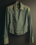 -SPECIAL- "Ralph Lauren" 00's Hickory stripe cotton double-breasted marine jacket