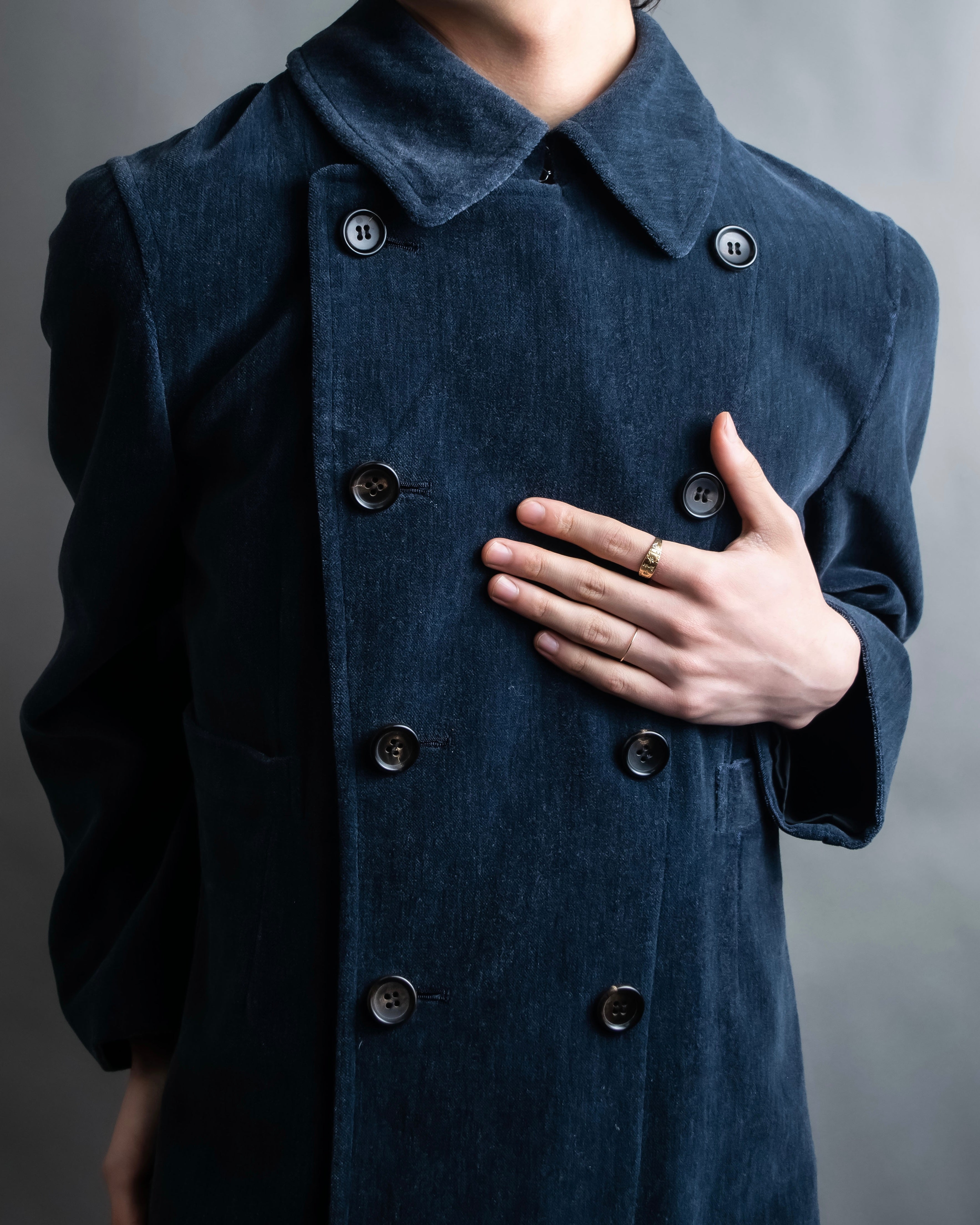 "Comme des garçons robe de chambre" Beautiful velour double half coat