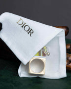 "Dior" Resin abstract pattern top gold ring