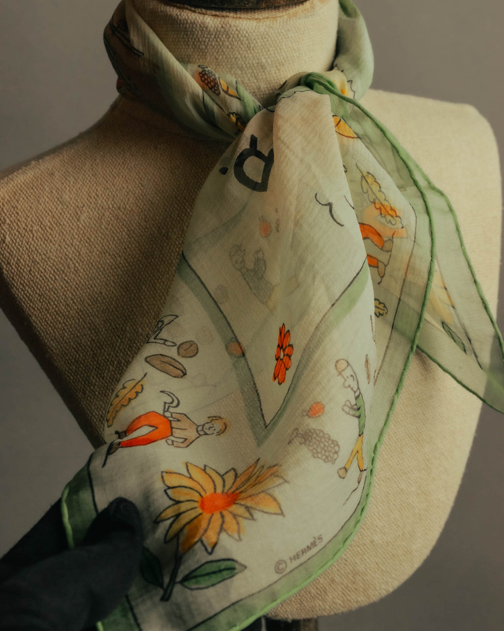“HERMÈS” 90’s-10’s Retour à la terre silk scarf