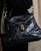 "DOLCE &amp; GABBANA" Gold chain two-way leather bag