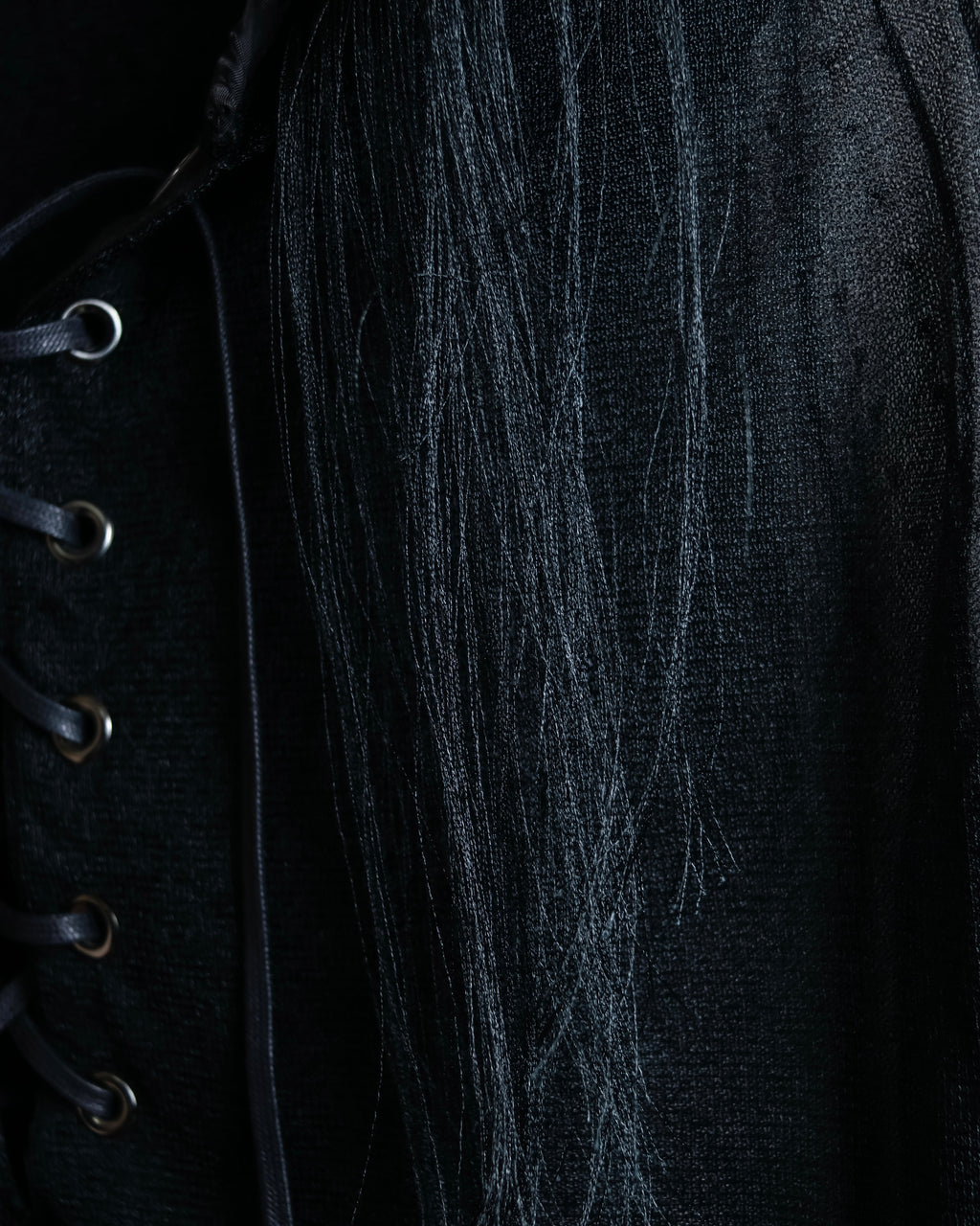 "sacai" Wig design sheer hooded pullover