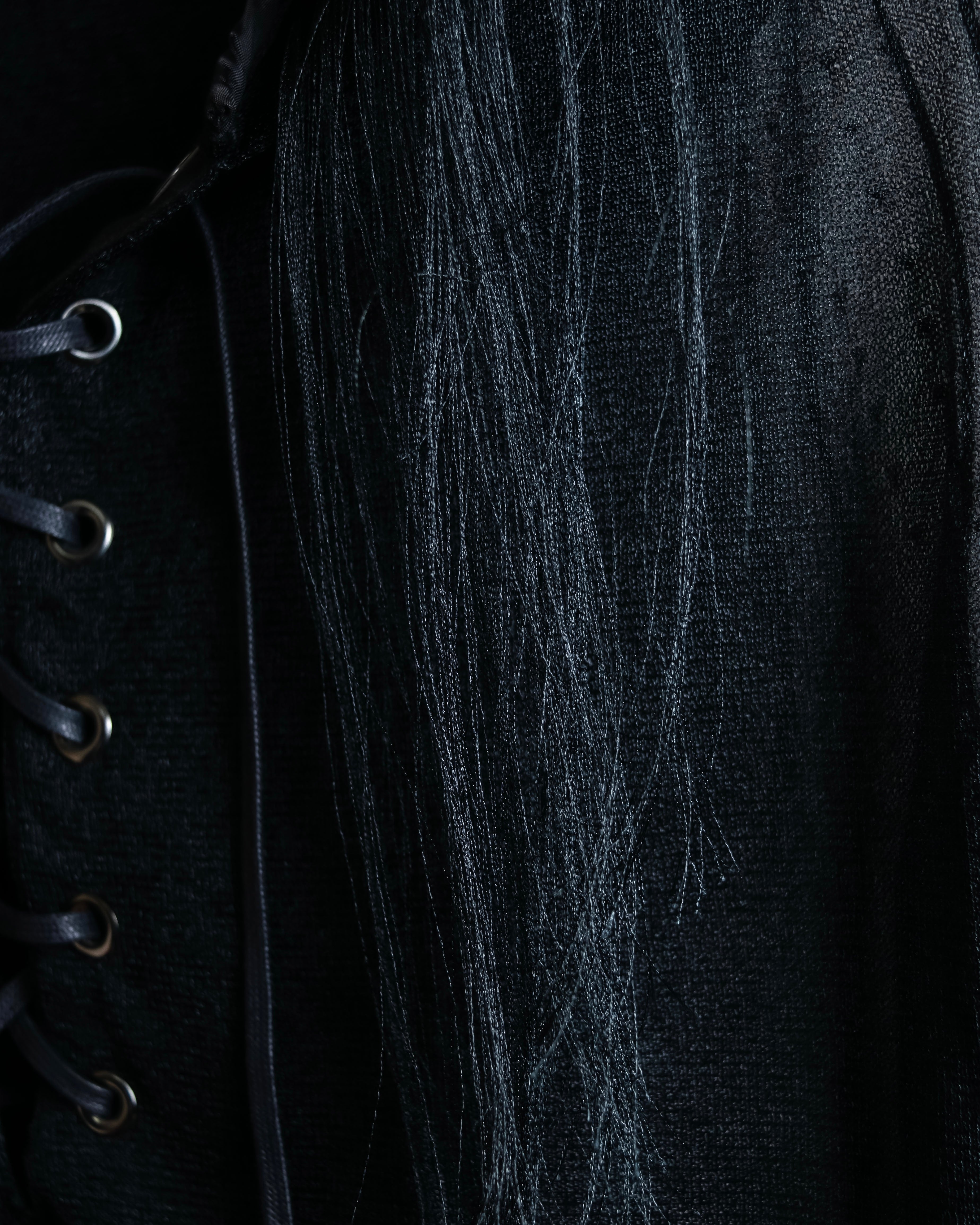 "sacai" Wig design sheer hooded pullover