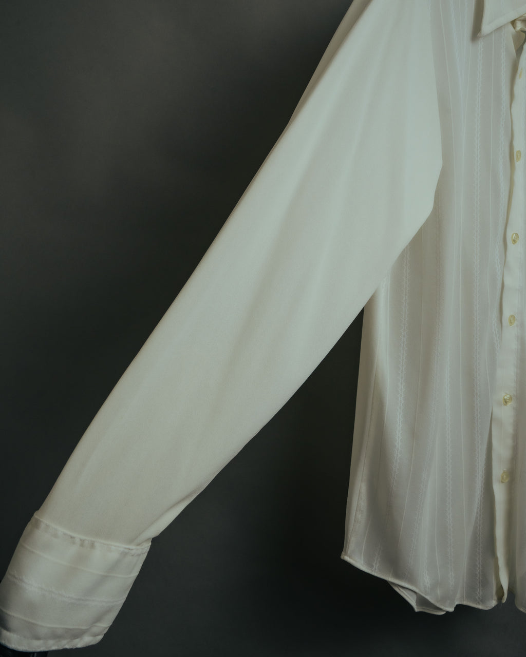 -MOOD Vintage Collections- 70’s-80’s Sheer stripe long point collar shirt